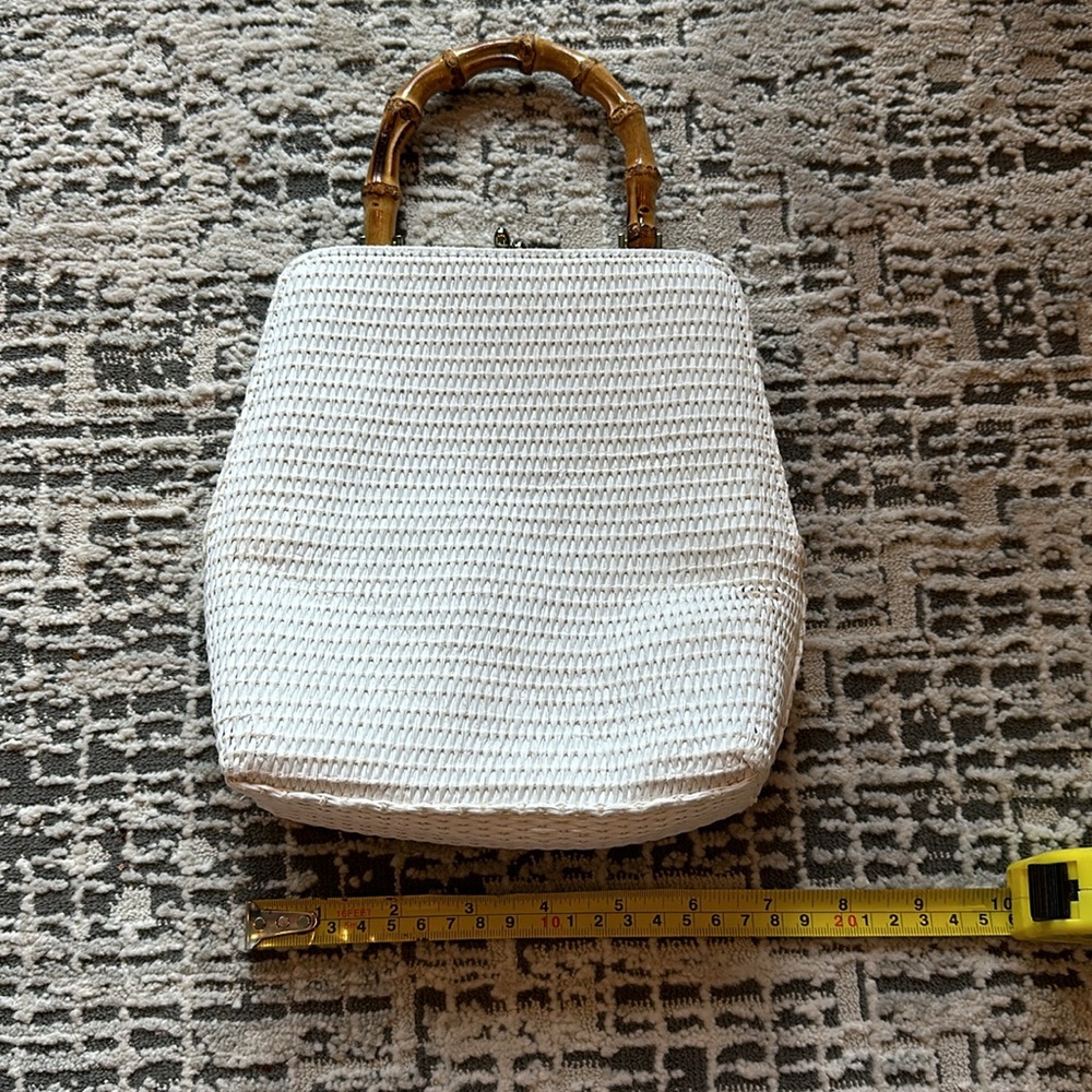 Vintage purse with bamboo handle in excellent Condition - Picture 7 of 8